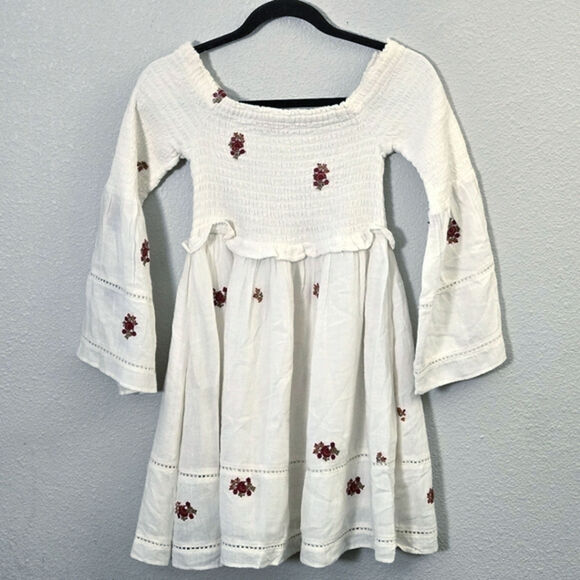 Free People Women’s Dress Boho Festival Embroidered Off-Shoulder Smocked Size S - Picture 4 of 14